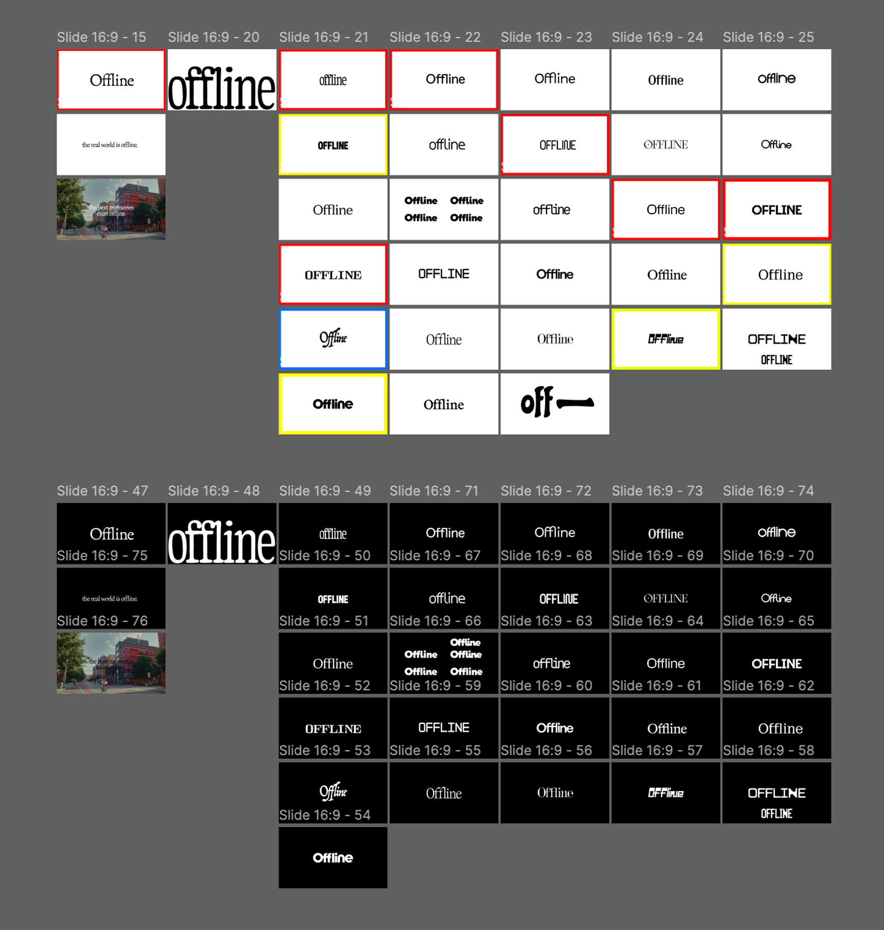 Offline brand explorations